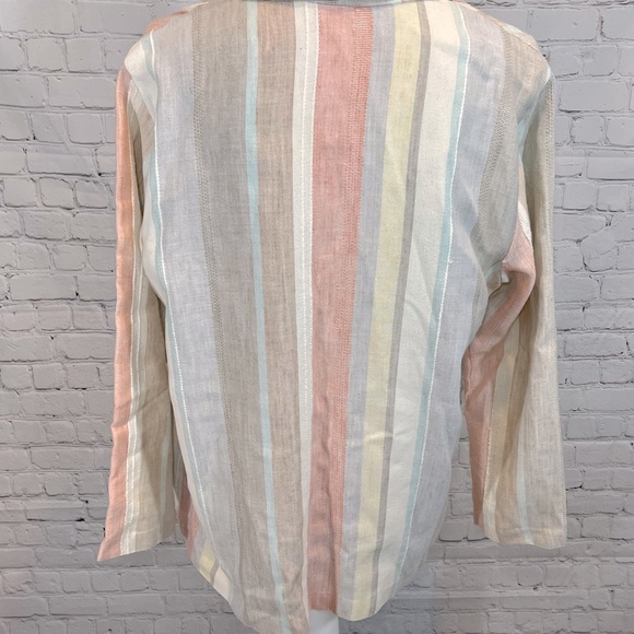 Blazer Linen Look Pastel Stripes-No Tag - Picture 3 of 3